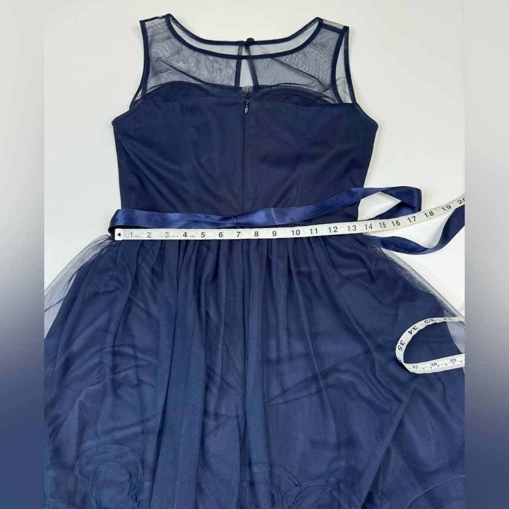 Eliza J Illusion Neckline Sleeveless Embroidery Dress Womans Small - Picture 10 of 14